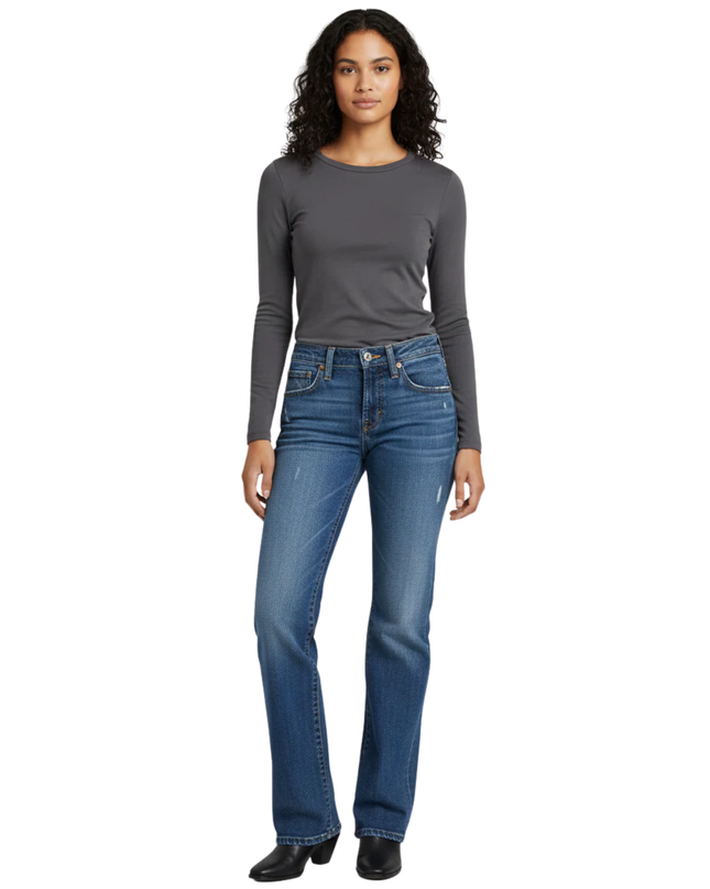 True Religion Blue Section Drew Low Rise Straight Leg Distressed Jeans