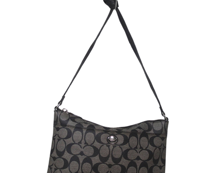 Coach Signature Grey/Black Monogram Shoulder Bag
