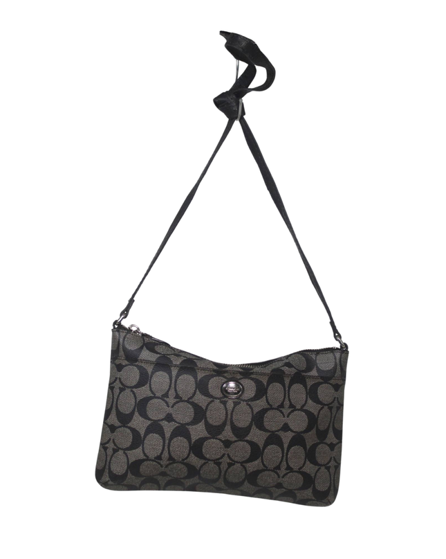 Coach Signature Grey/Black Monogram Shoulder Bag