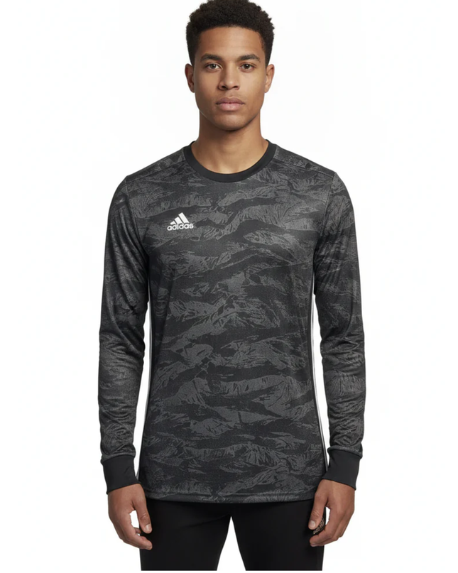 Adidas Gray Camouflage Long Sleeve Sports T-Shirt