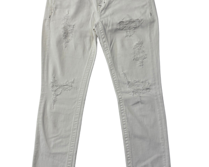 Miss Me White Distressed Embellished Skinny Jeans