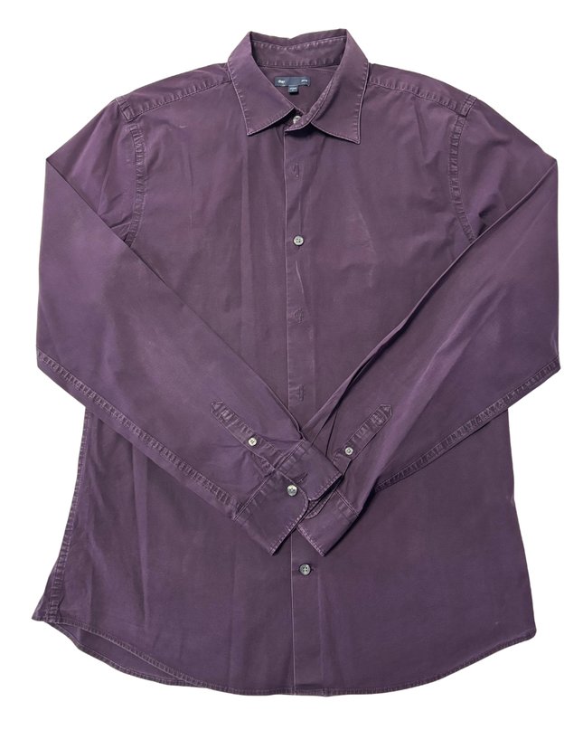 Gap Slim Fit Purple Long-Sleeve Button-Down Shirt