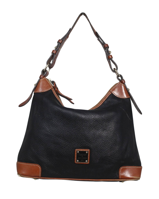 Dooney & Bourke Black Pebble Leather Hobo Bag