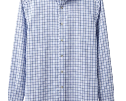 ETON Blue Checked Slim Fit Dress Shirt