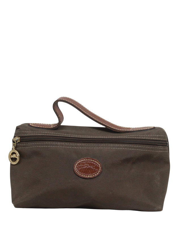 Longchamp Brown Le Pliage Toiletry Case Pouch