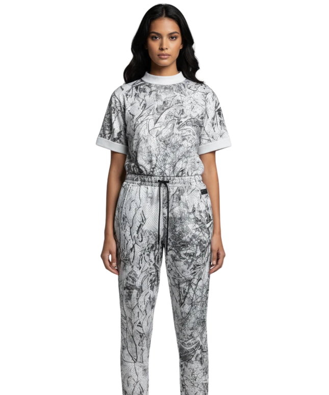 Adidas Originals White Forest Print Mesh Jumpsuit