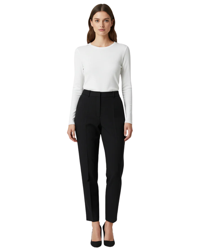 Zara Black High-Waisted Tailored Trousers