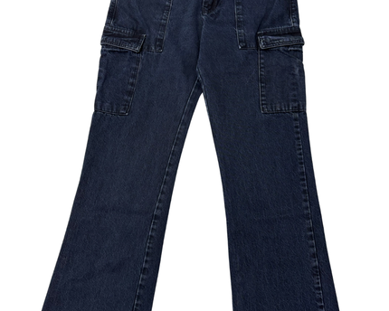 Zara Dark Blue Cargo Style Straight Leg Jeans