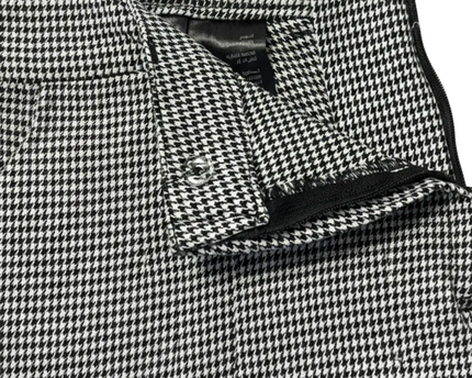 H&M Black/White Houndstooth Tailored Slim-Fit Pants