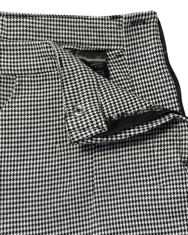 H&M Black/White Houndstooth Tailored Slim-Fit Pants