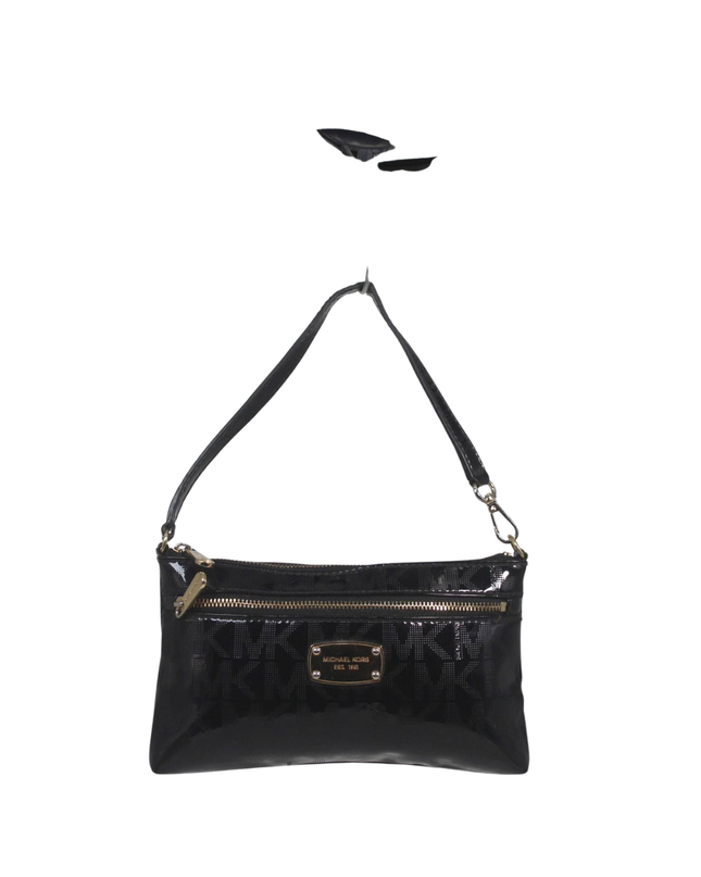 Michael Kors Black Patent Monogram Shoulder Bag