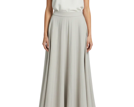 Stradivarius Beige Flared Midi Skirt