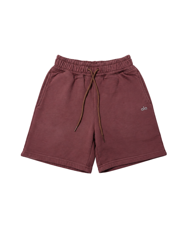 Alo Maroon Drawstring Sweat Shorts