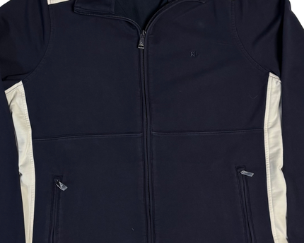 Ralph Lauren Navy Blue/Cream Colorblock Zip-Up Jacket