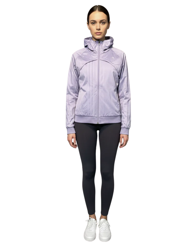 Adidas Purple Full-Zip High-Neck Ventilated Sports Track Jacket