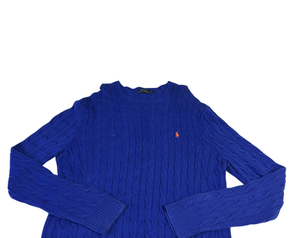 Polo Ralph Lauren Blue Cable-Knit Crewneck Sweater