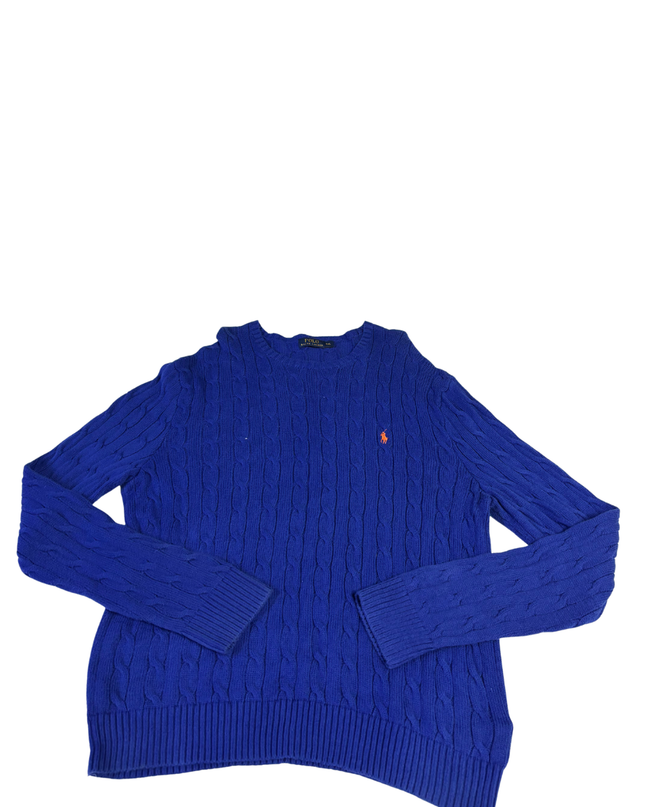Polo Ralph Lauren Blue Cable-Knit Crewneck Sweater