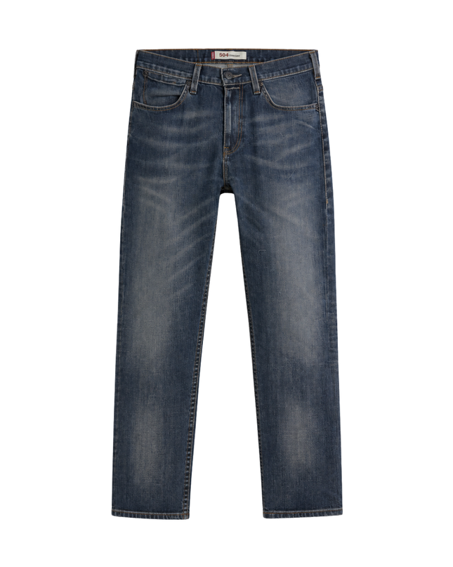 Levi's 504 Straight Fit Dark Blue Faded Denim Jeans