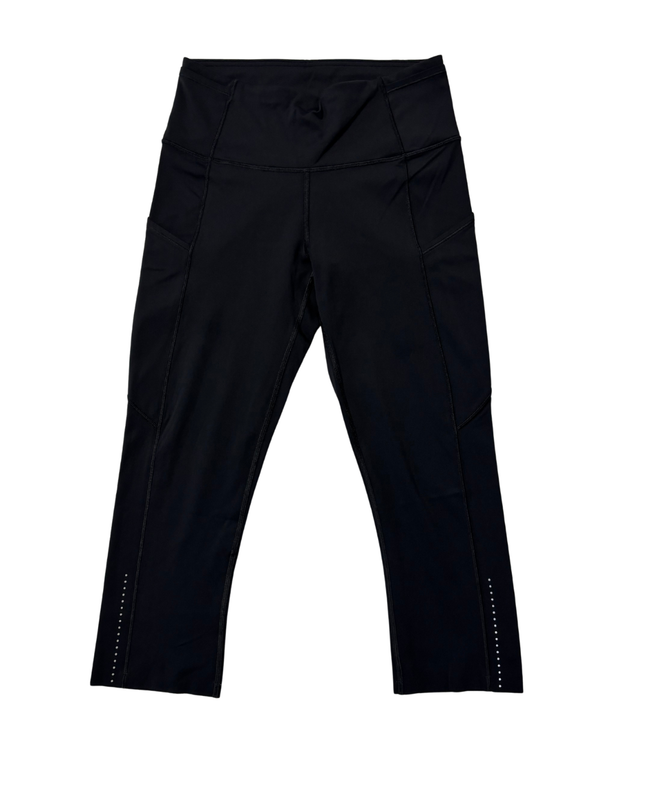 Lululemon Black High-Waisted Athletic Cropped Leggings with Side Pockets