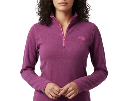 The North Face Magenta Polartec Quarter-Zip Fleece Pullover