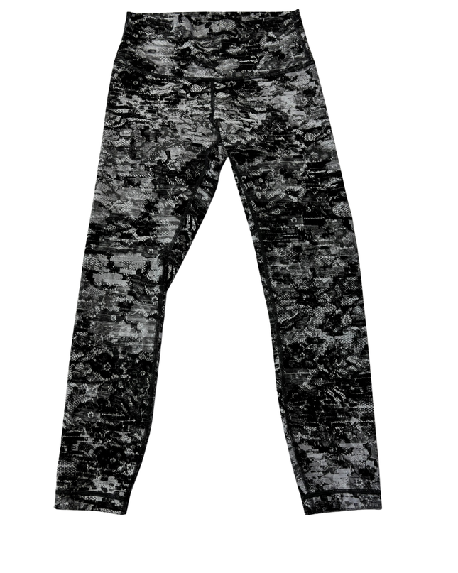 Lululemon Black and White Print Cropped Leggings