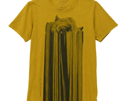 GUESS Yellow Distorted Rose Graphic T-Shirt