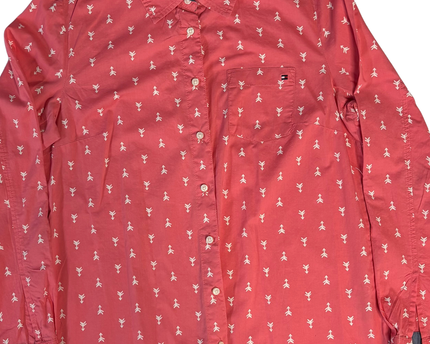 Tommy Hilfiger Pink Classic Fit Patterned Long Sleeve Shirt
