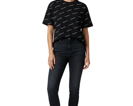 Don't Call Me Jennyfer Black Graphic All-Over Print T-Shirt W/Tags