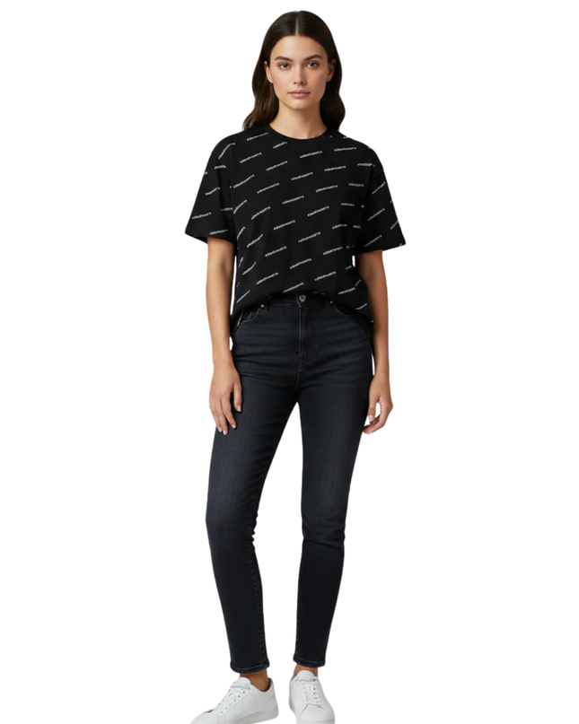 Don't Call Me Jennyfer Black Graphic All-Over Print T-Shirt W/Tags