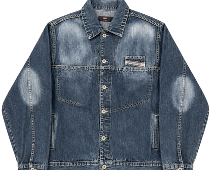 Diesel Blue Distressed Faded Denim Jacket