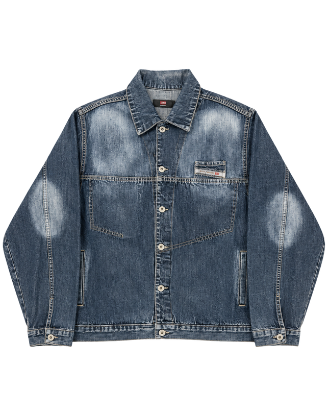 Diesel Blue Distressed Faded Denim Jacket