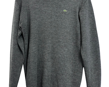 Lacoste Classic Grey V-Neck Knit Sweater
