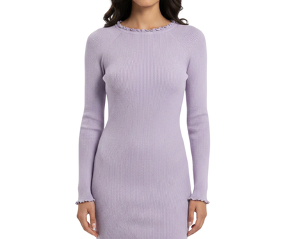 Don't Call Me Jennyfer Purple Ribbed Long Sleeve Mini Dress W/Tags