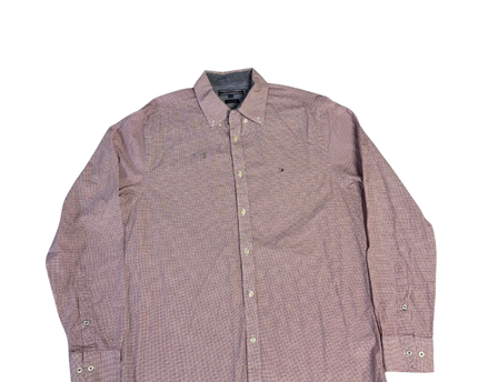 Tommy Hilfiger Maroon Patterned New York Fit Button-Down Shirt