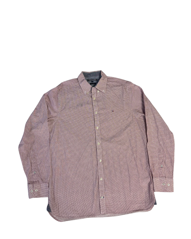 Tommy Hilfiger Maroon Patterned New York Fit Button-Down Shirt