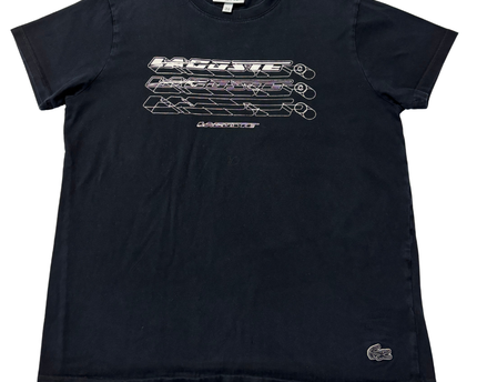 Lacoste Black Slim Fit Abstract Logo Print Graphic T-Shirt