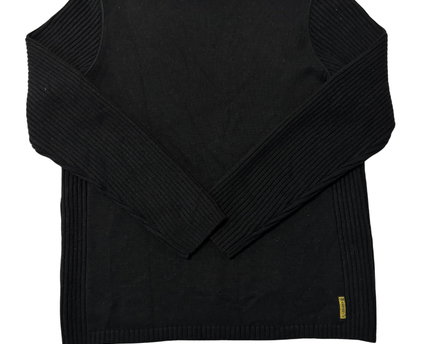Armani Jeans Black Ribbed Detail Crewneck Sweater