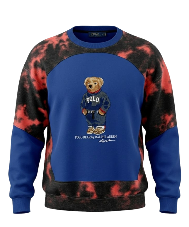 Reworked Ralph Lauren Multicolor Polo Bear Graphic Sweatshirt