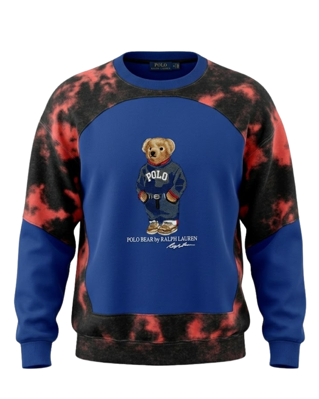 Reworked Ralph Lauren Multicolor Polo Bear Graphic Sweatshirt