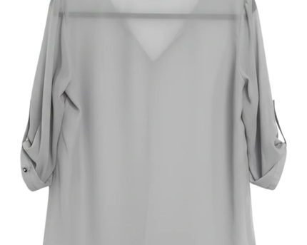 MOHITO Grey V-Neck with Zip Detail Blouse
