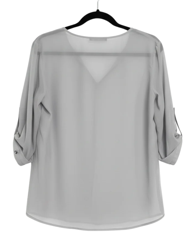 MOHITO Grey V-Neck with Zip Detail Blouse