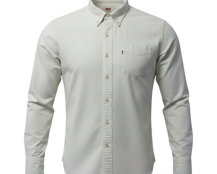 Levi's White Button-Down Long Sleeve Cotton Shirt