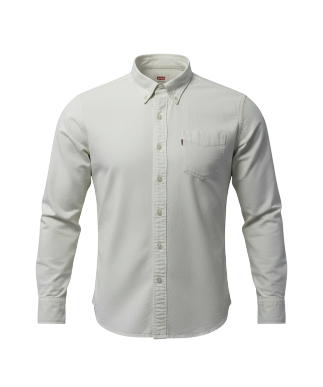 Levi's White Button-Down Long Sleeve Cotton Shirt