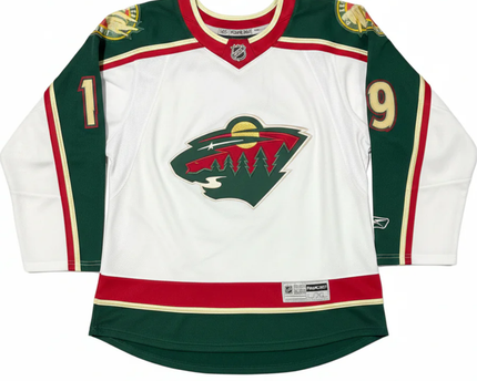 Reebok White Minnesota Wild #19 Youth Hockey Jersey