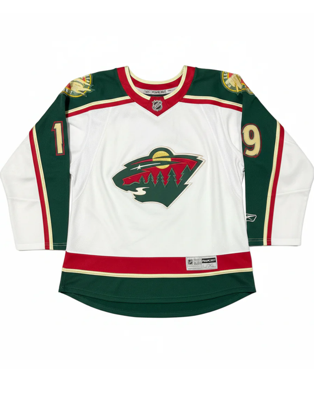 Reebok White Minnesota Wild #19 Youth Hockey Jersey