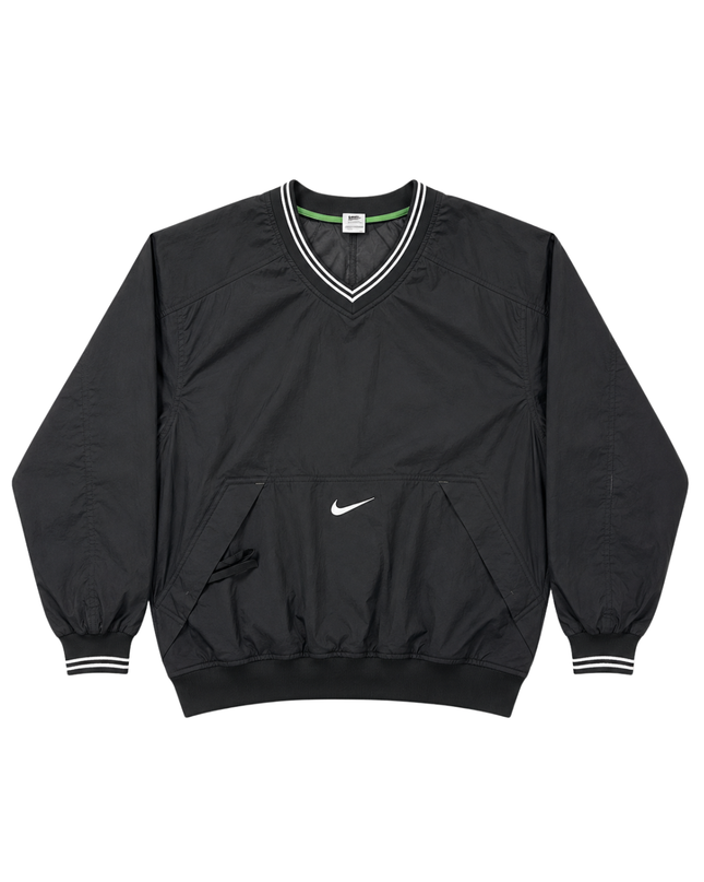 Nike Black Vintage V-Neck Windbreaker Pullover Jacket