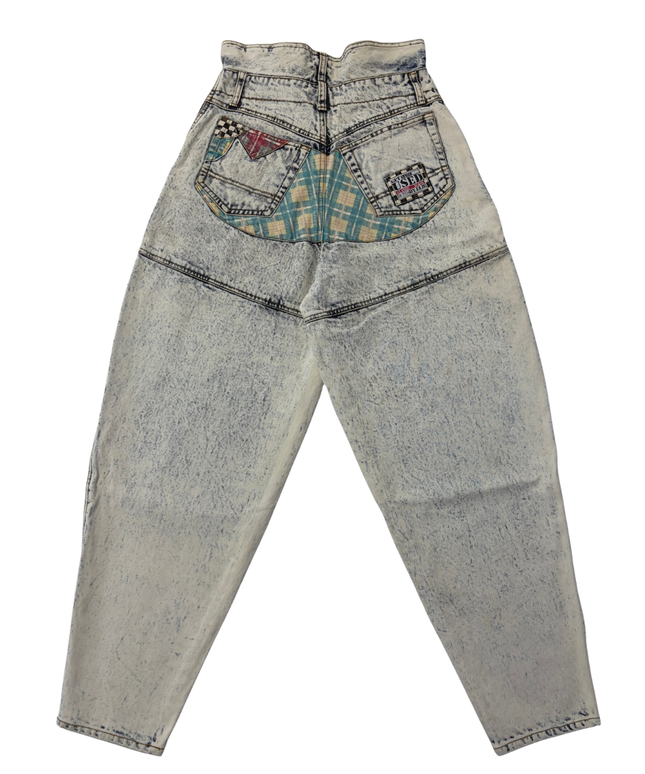 Get Used by Elie Acid Wash Blue Vintage High-Waisted Tapered Jeans