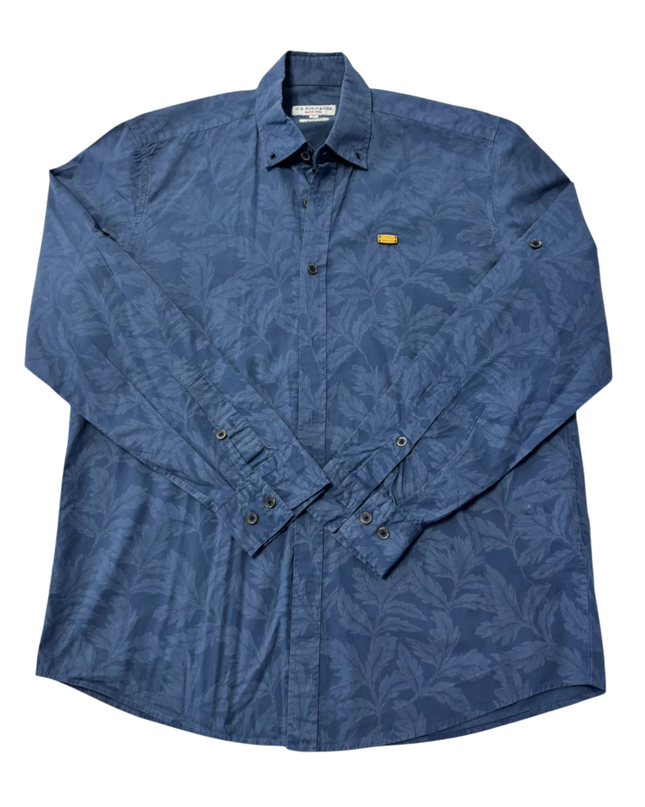 U.S. Polo Assn. Blue Leaf Print Button-Down Shirt