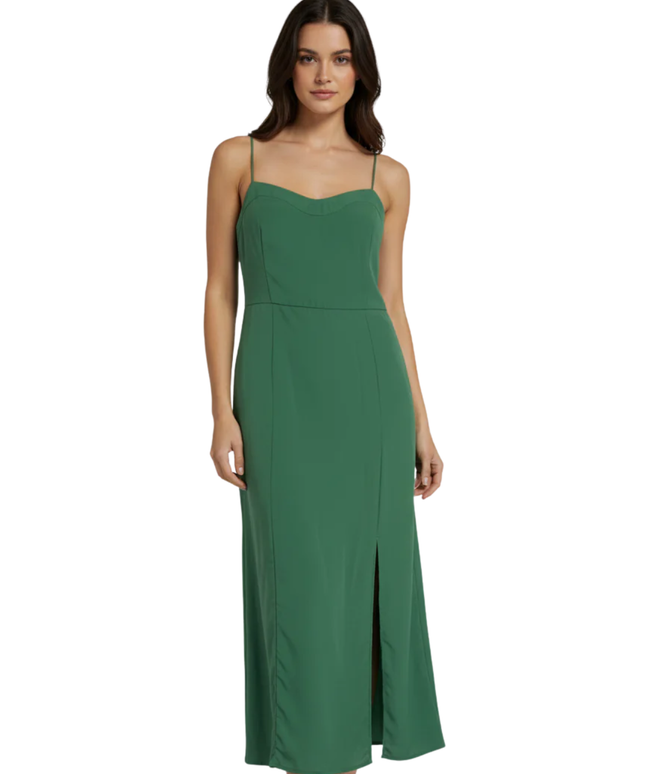 Abercrombie & Fitch Green Smocked Midi Dress