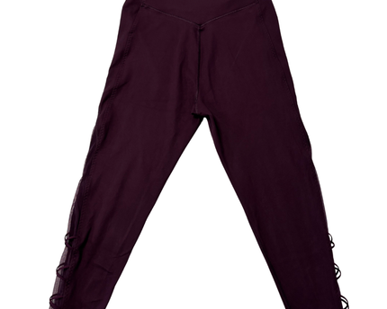 Victoria's Secret Burgundy Mesh Lattice Detail Leggings